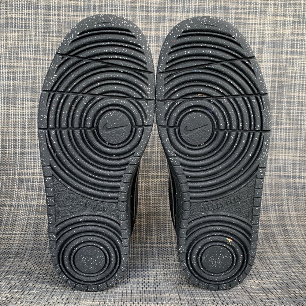 Nike Court Borough Low Recraft Black Leather Sneakers Big Kids' Shoes size 4 - Picture 10 of 12